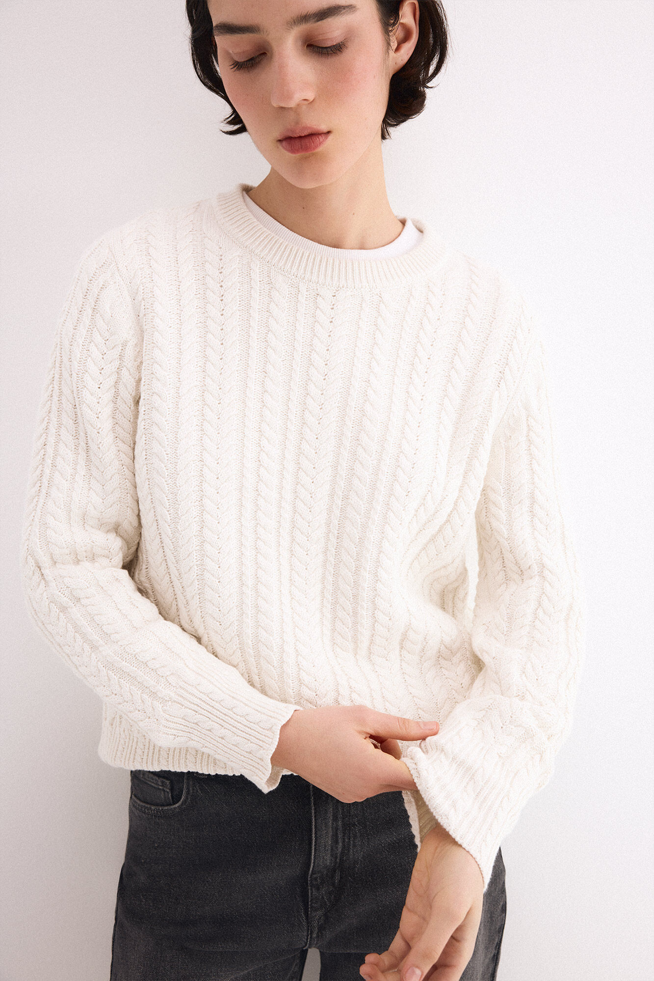 Pedro del Hierro Cross-knit cropped jumper