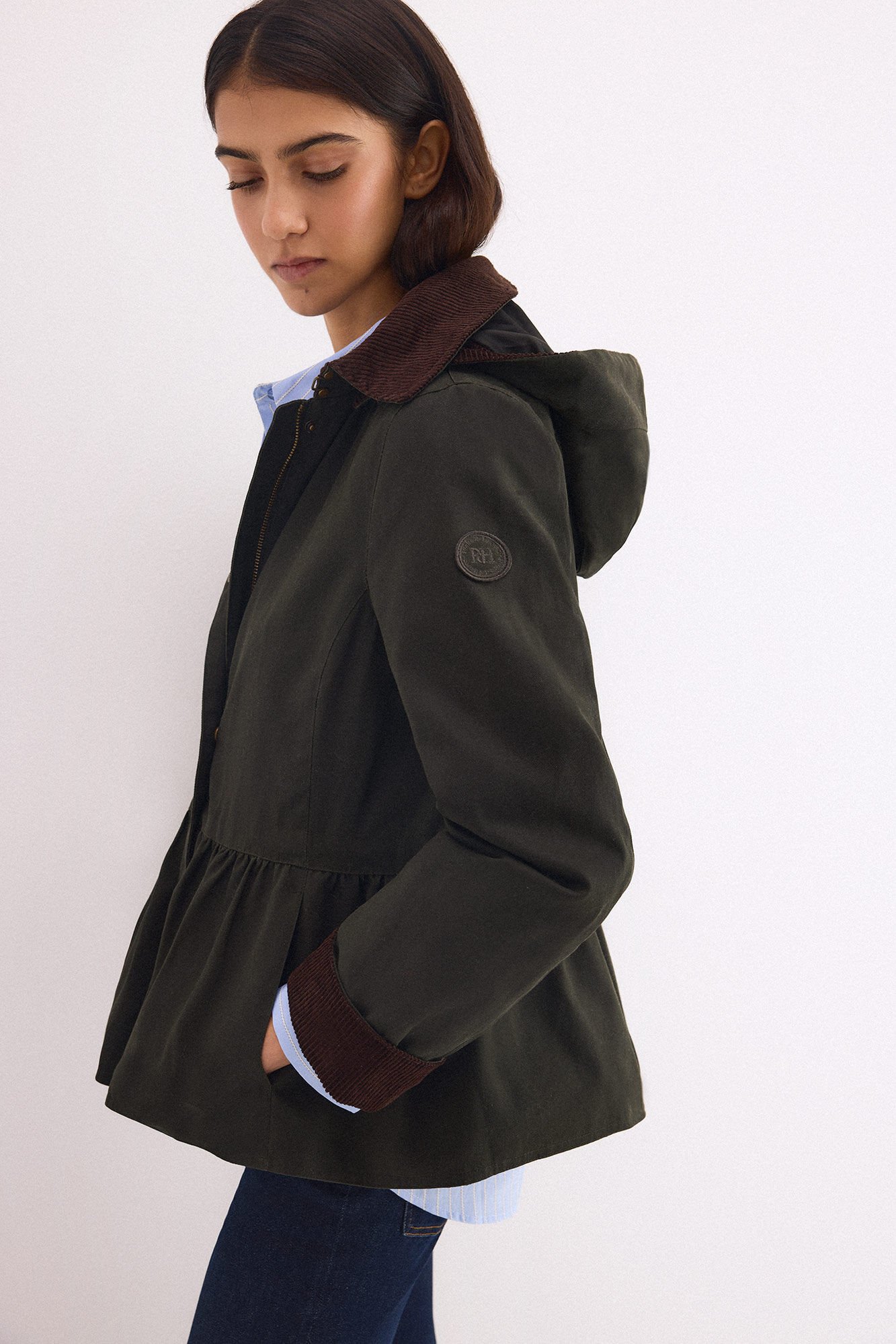 Pedro del Hierro Parka encerada com capuz