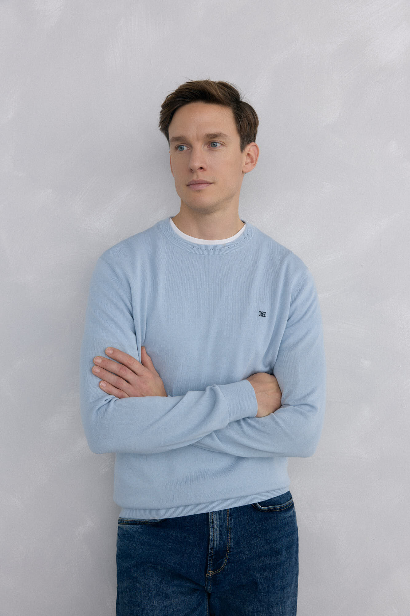 Pedro del Hierro Premium cotton jersey-knit crew neck jumper