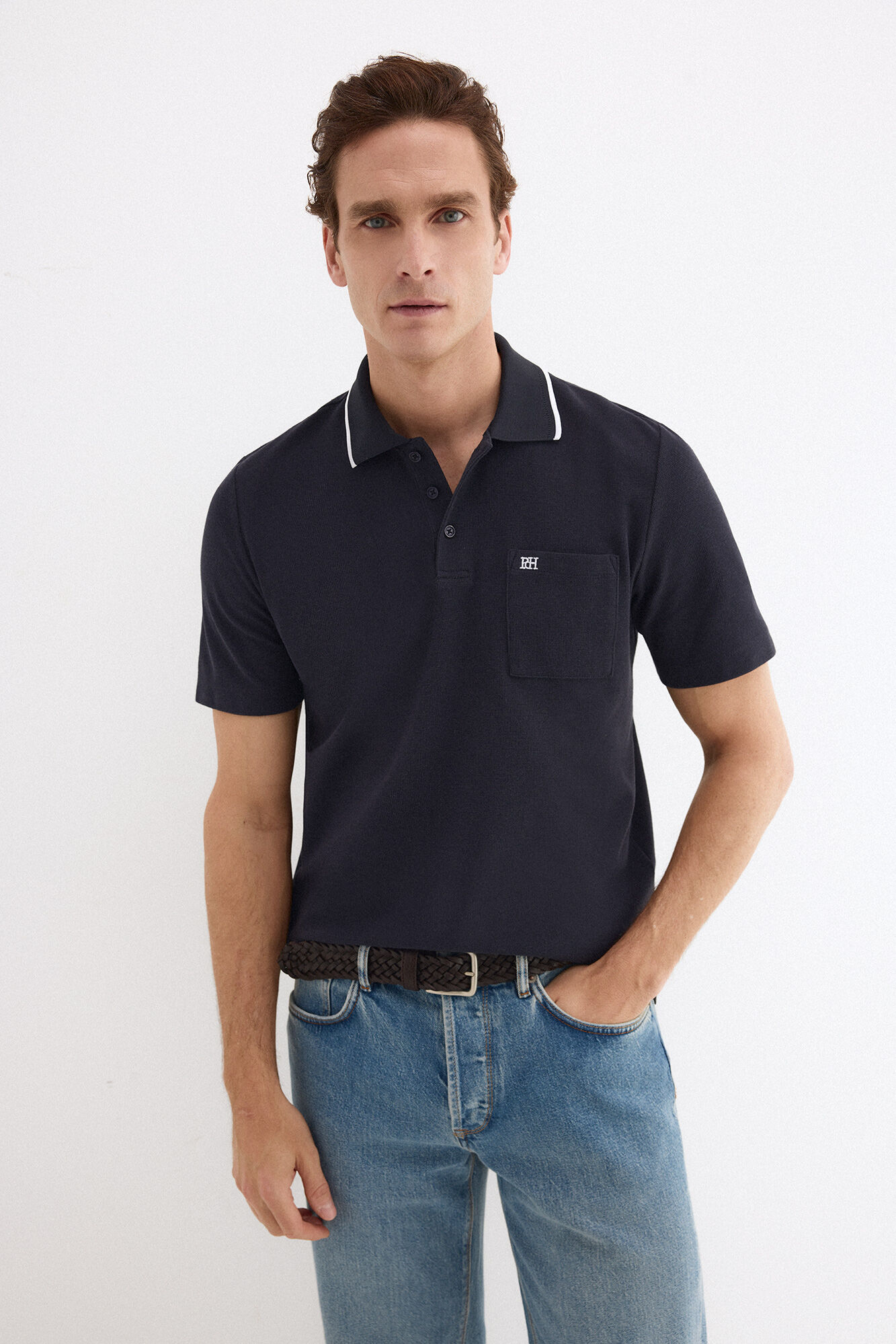 Pedro del Hierro Textured polo shirt