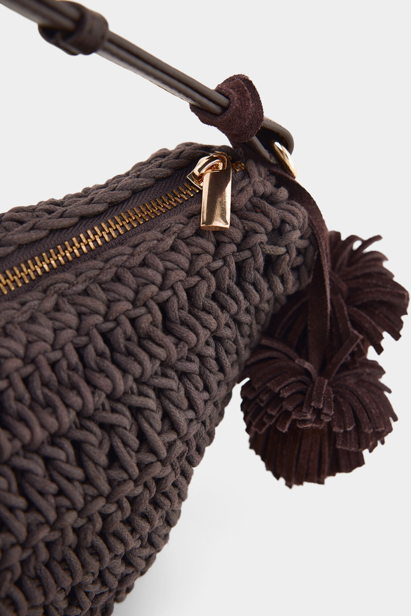 Pedro del Hierro Braided knit bag Brown
