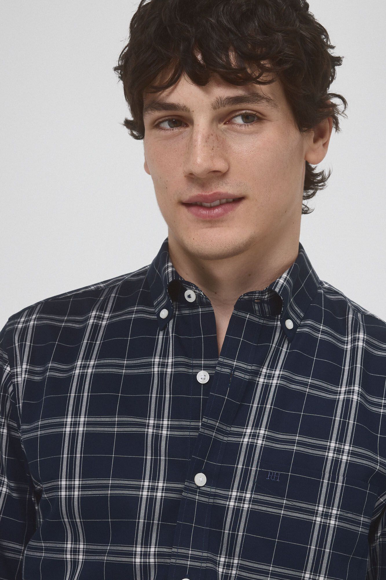 Pedro del Hierro Camisa non iron cuadros twill Azul