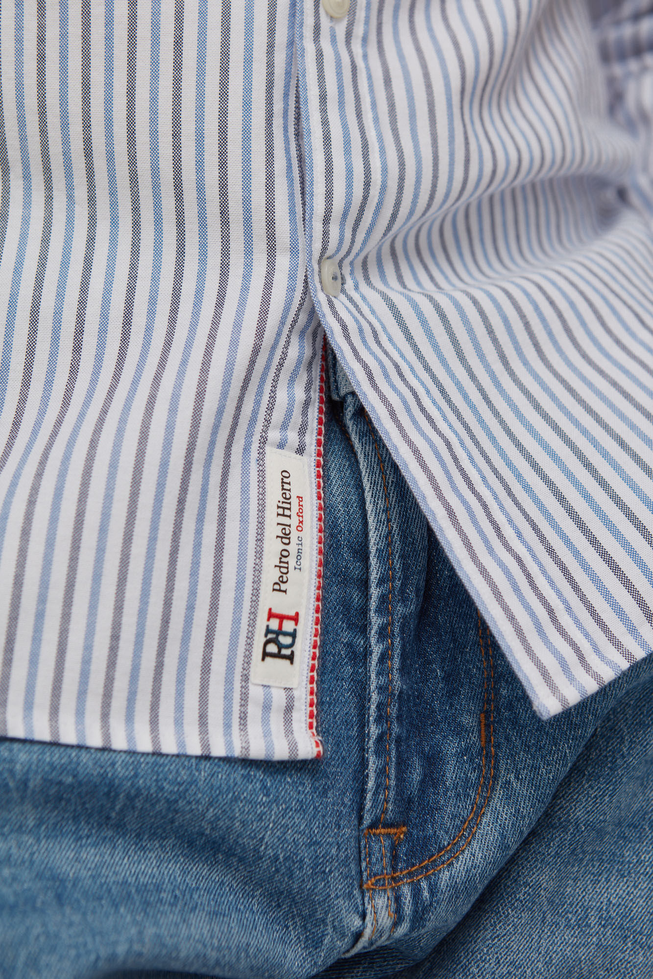 Pedro del Hierro Oxford stripe shirt Blue