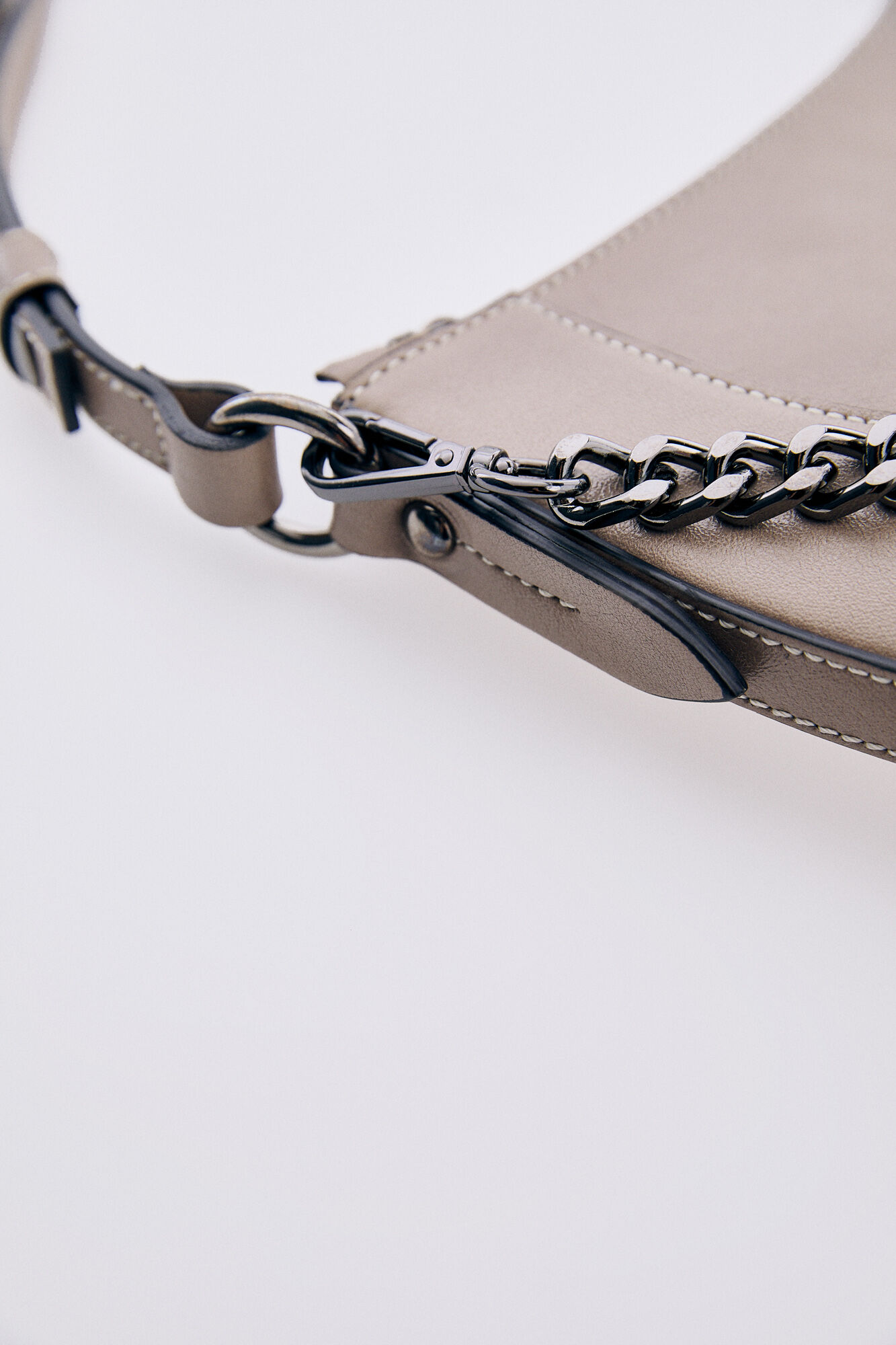 Pedro del Hierro Bolso baguette de piel Gris