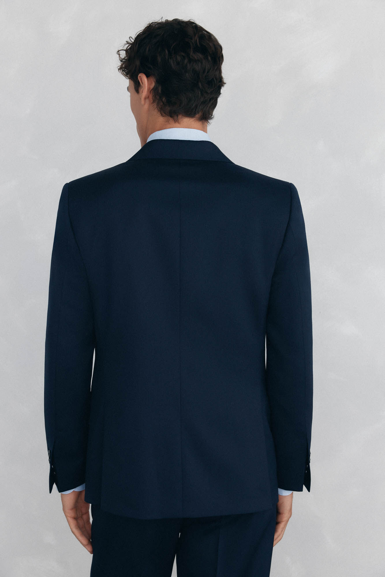 Pedro del Hierro Tailored fit blue back structured blazer Blue