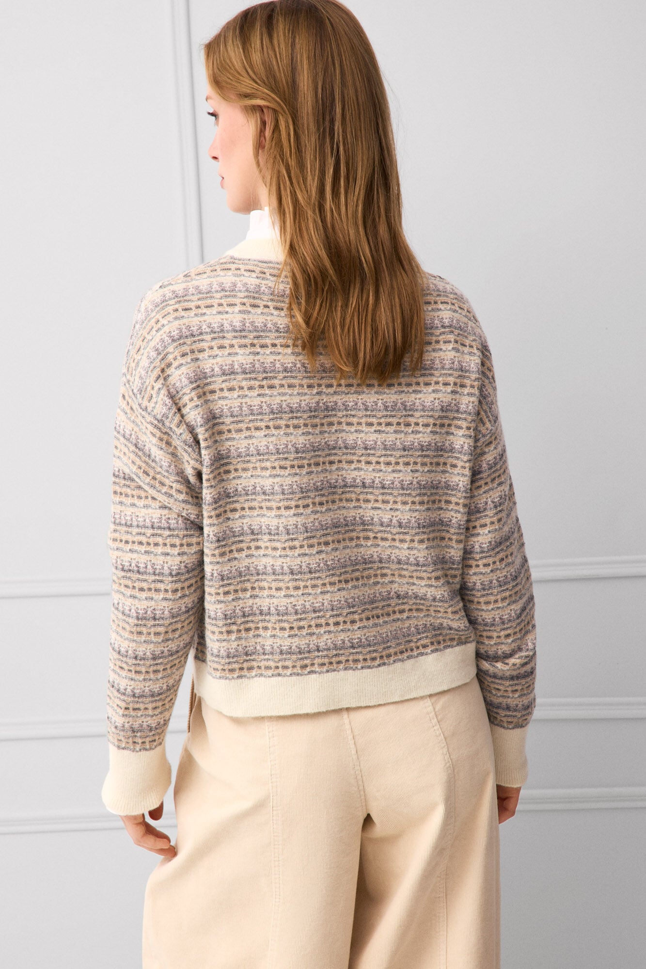 TFP by Tamara Falc&oacute; Fantasy zigzag jacquard jacket Brown