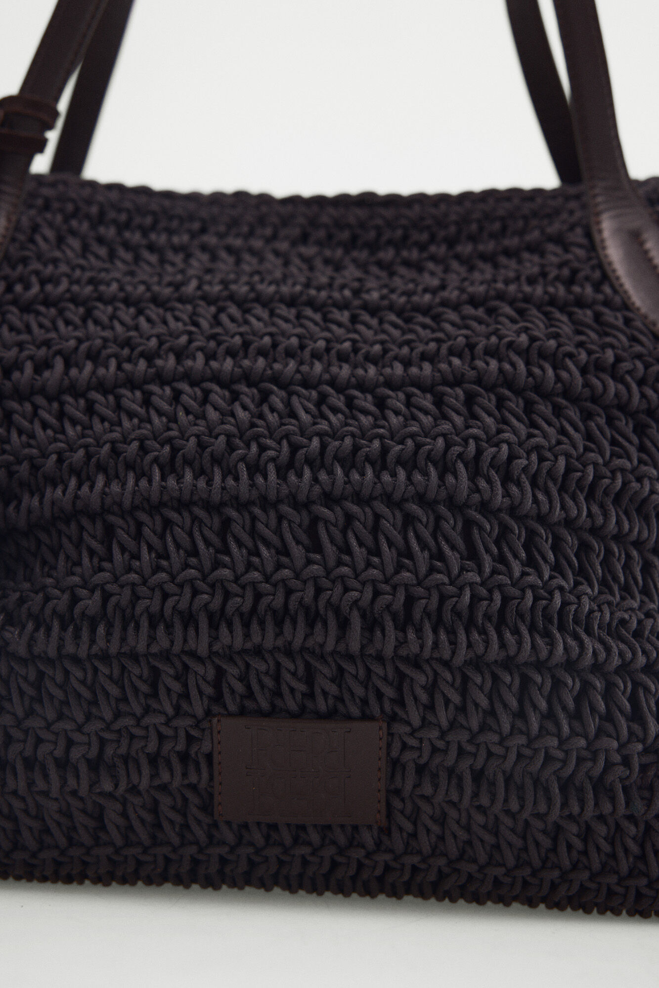 Pedro del Hierro Braided knit shopper bag Brown