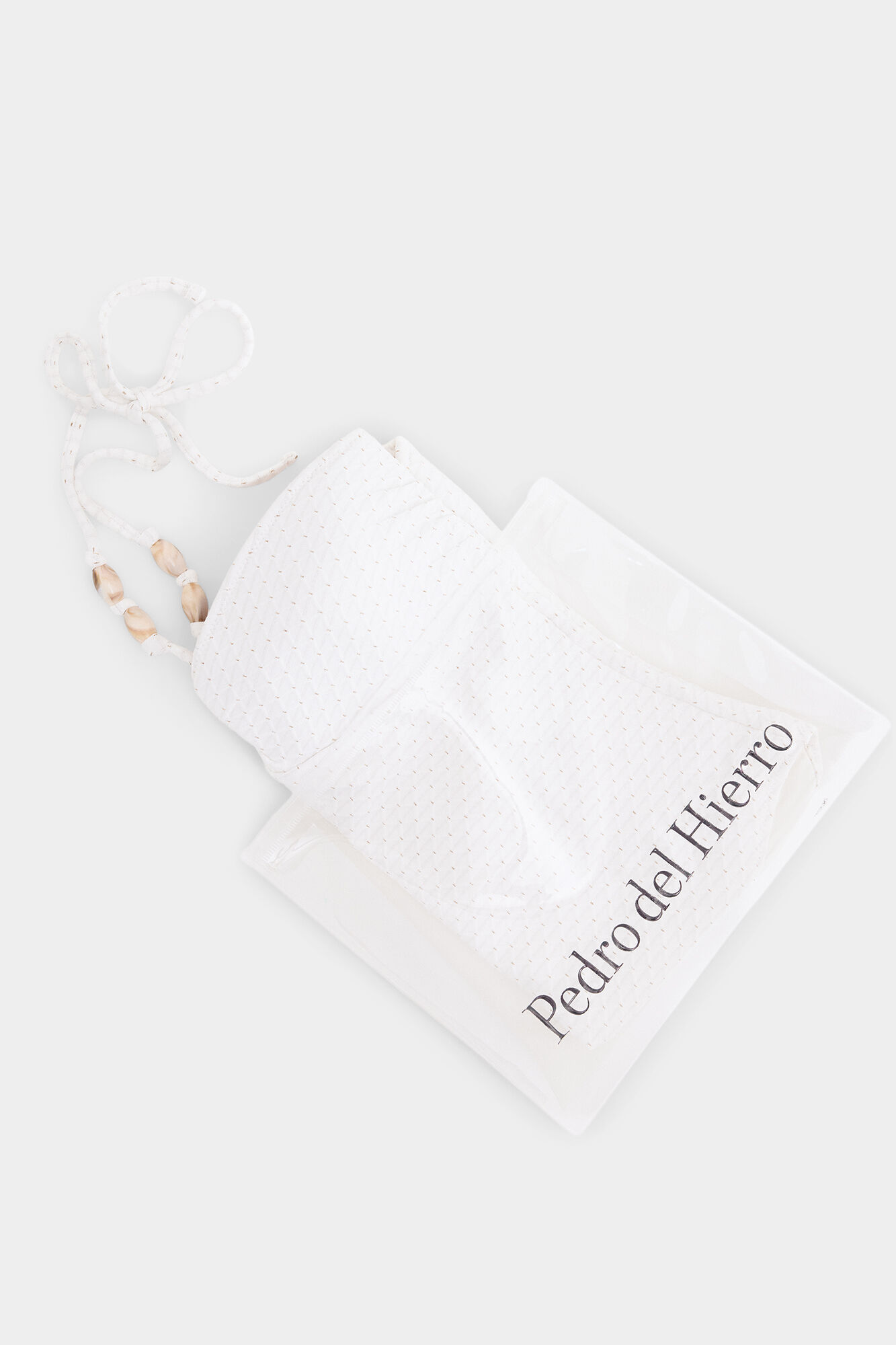 Pedro del Hierro Jacquard fabric swimwear with beads White