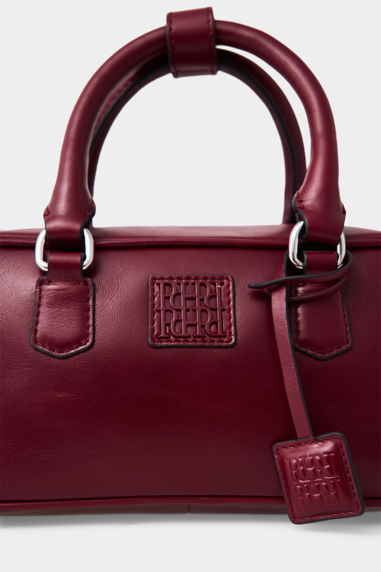 Pedro del Hierro Leather mini bowling bag Red