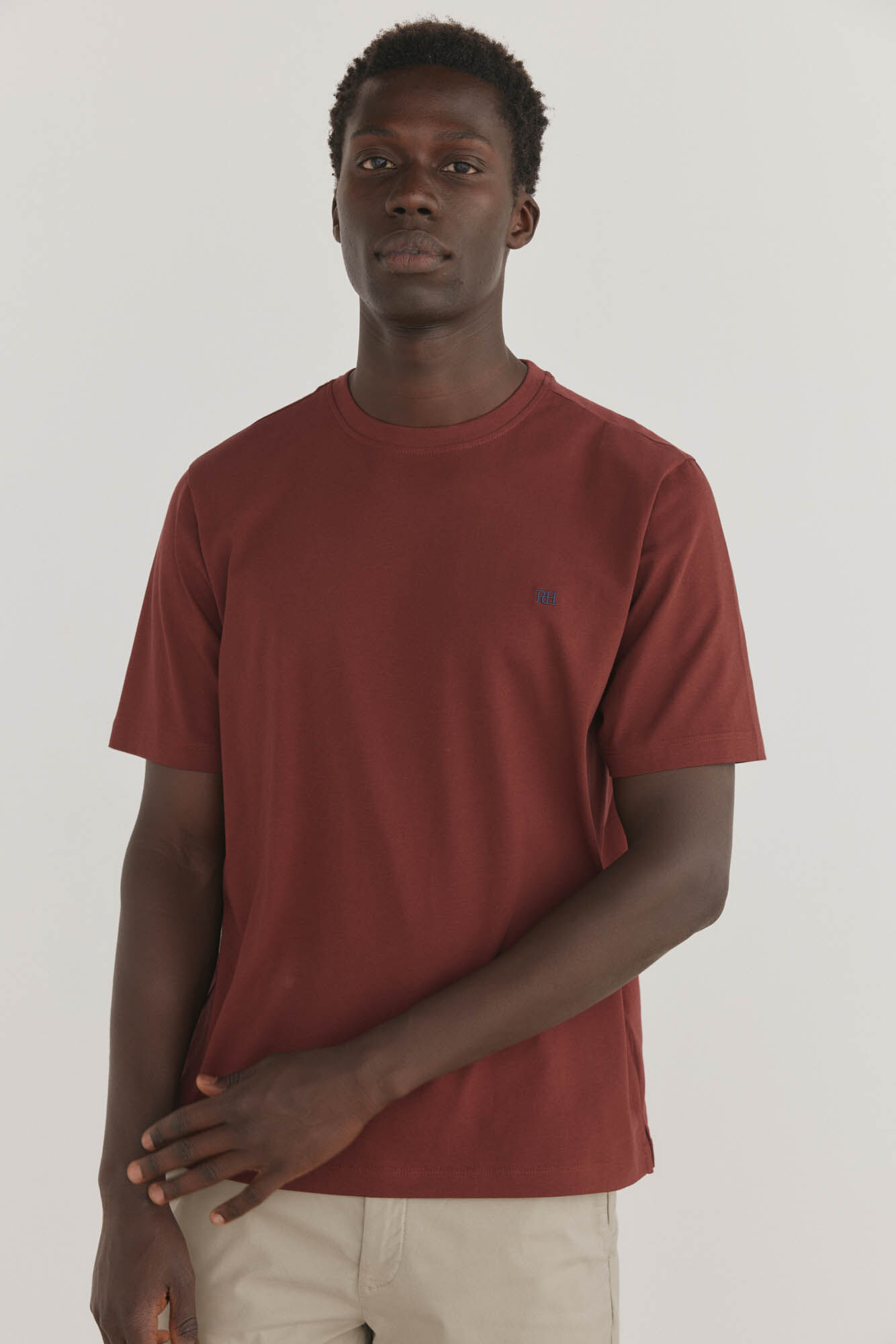 Pedro del Hierro Basic T-shirt Burgundy