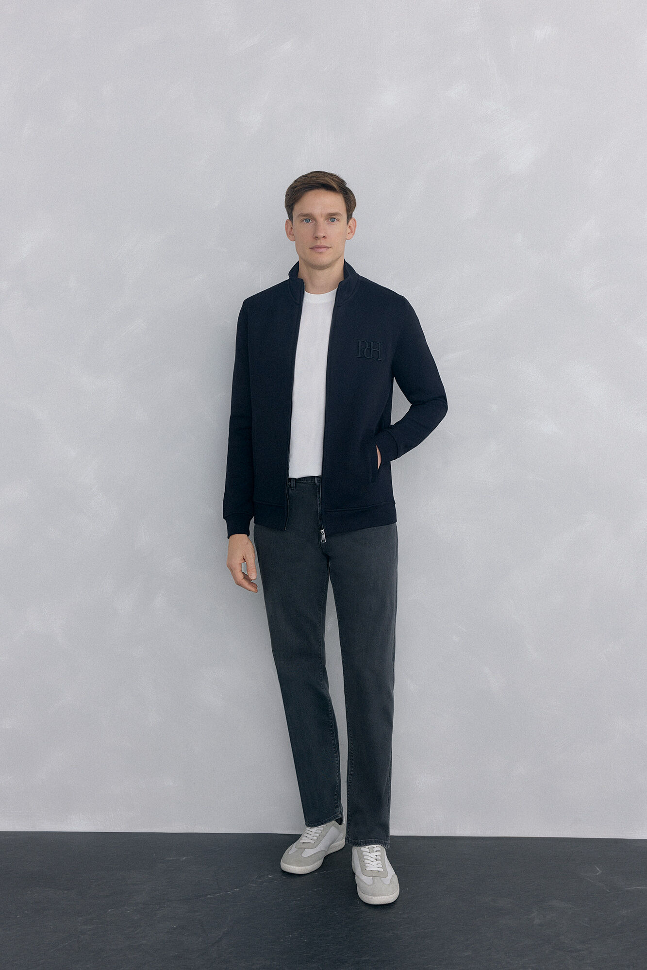Pedro del Hierro Technical fabric cardigan Black
