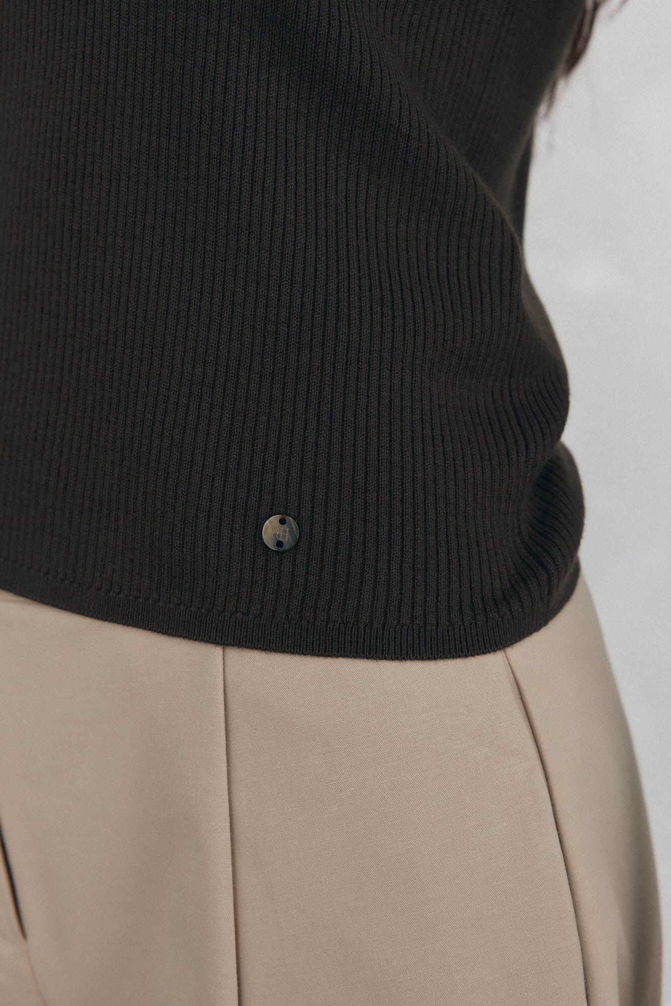 Pedro del Hierro Ribbed puffed-sleeve jumper Green