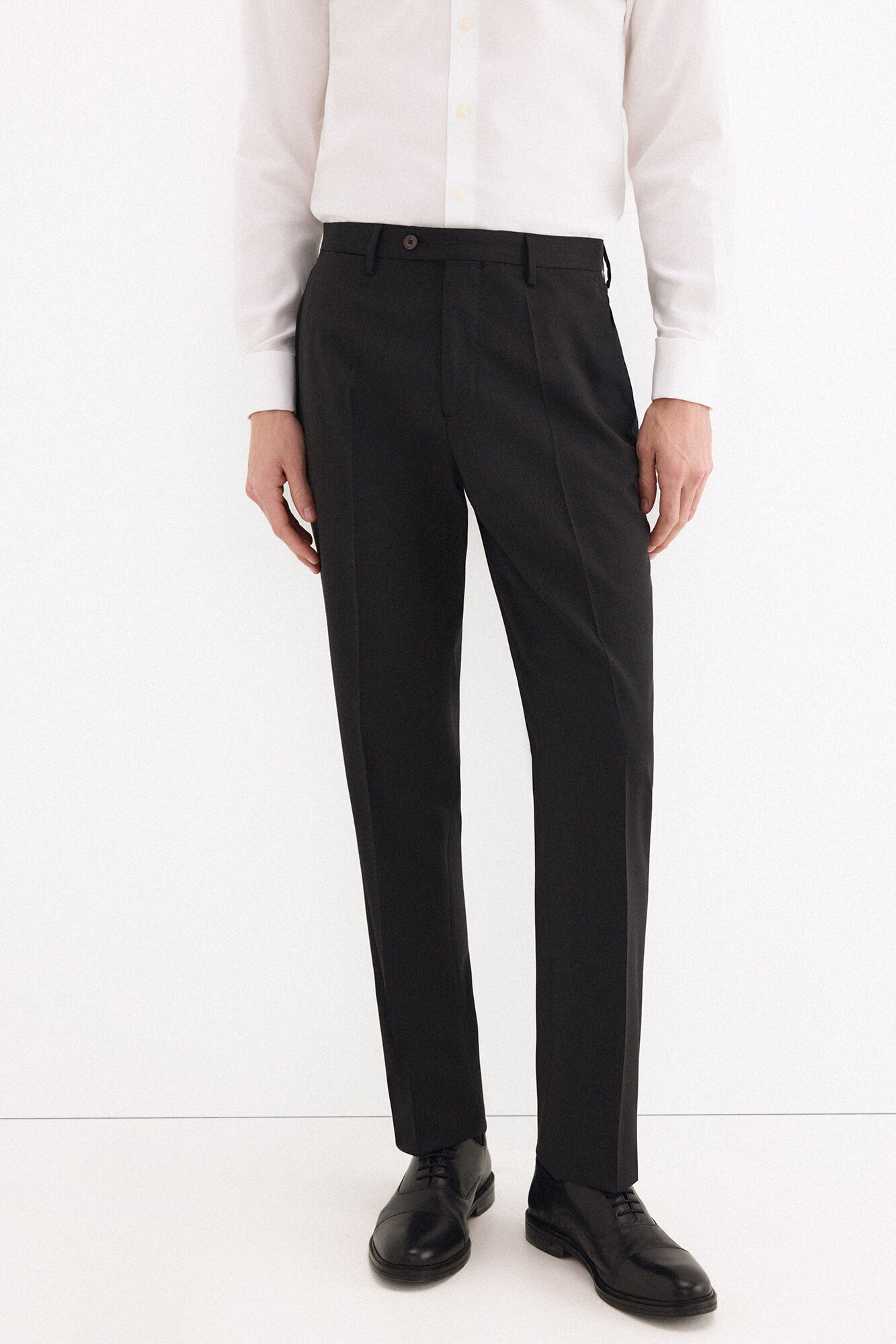 Pedro del Hierro Plain bi-stretch tailored trousers Grey