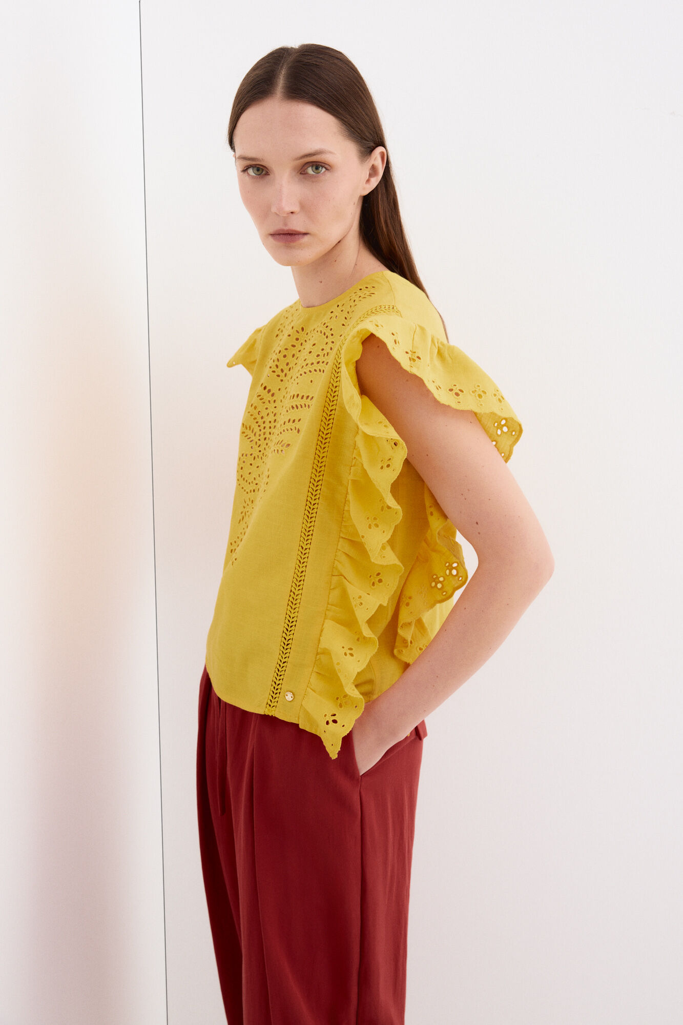 Pedro del Hierro Gold sleeveless T-shirt Yellow