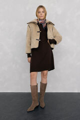 Pedro del Hierro jersey-knit dress with central seam in wool Brown