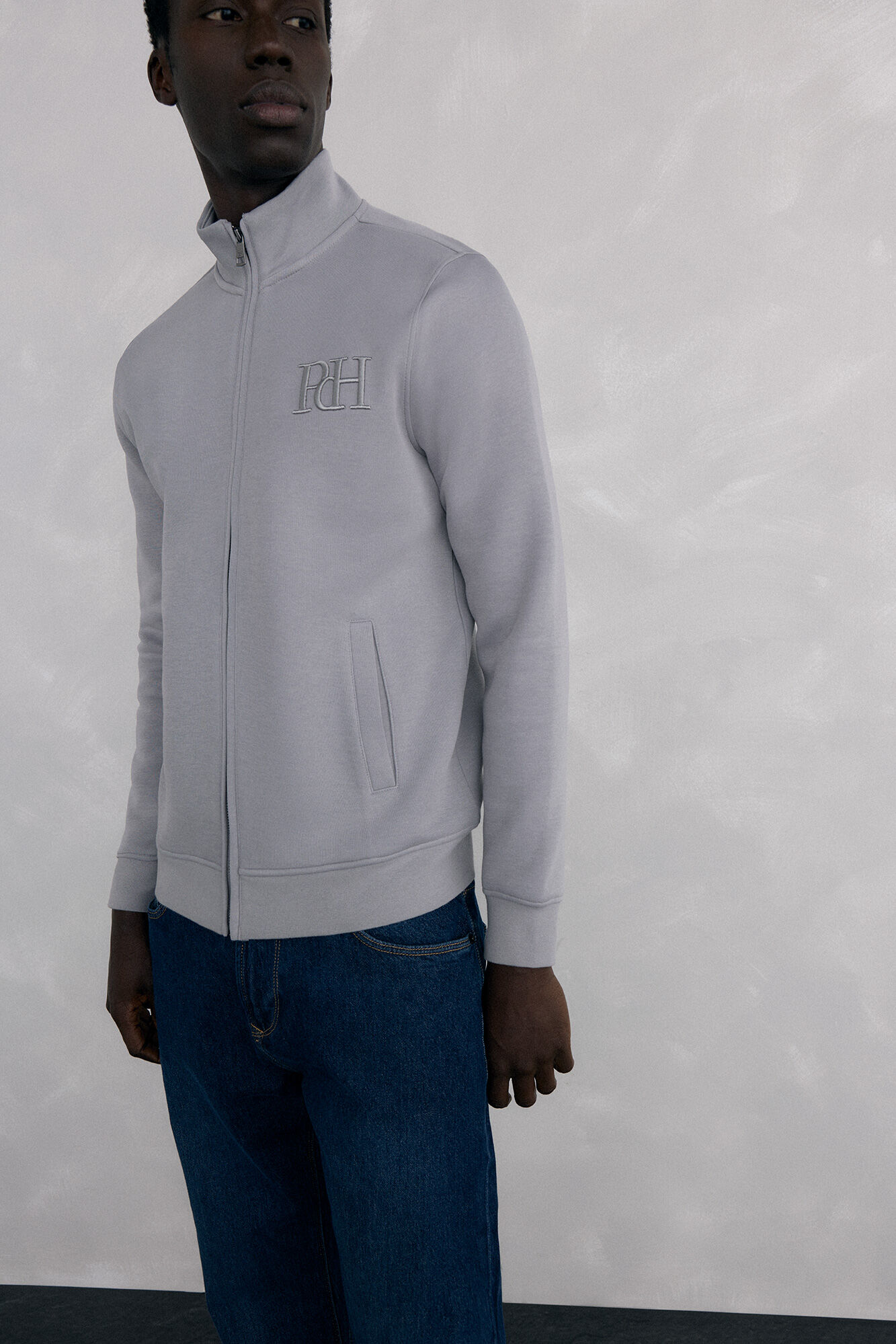 Pedro del Hierro Technical fabric cardigan Grey