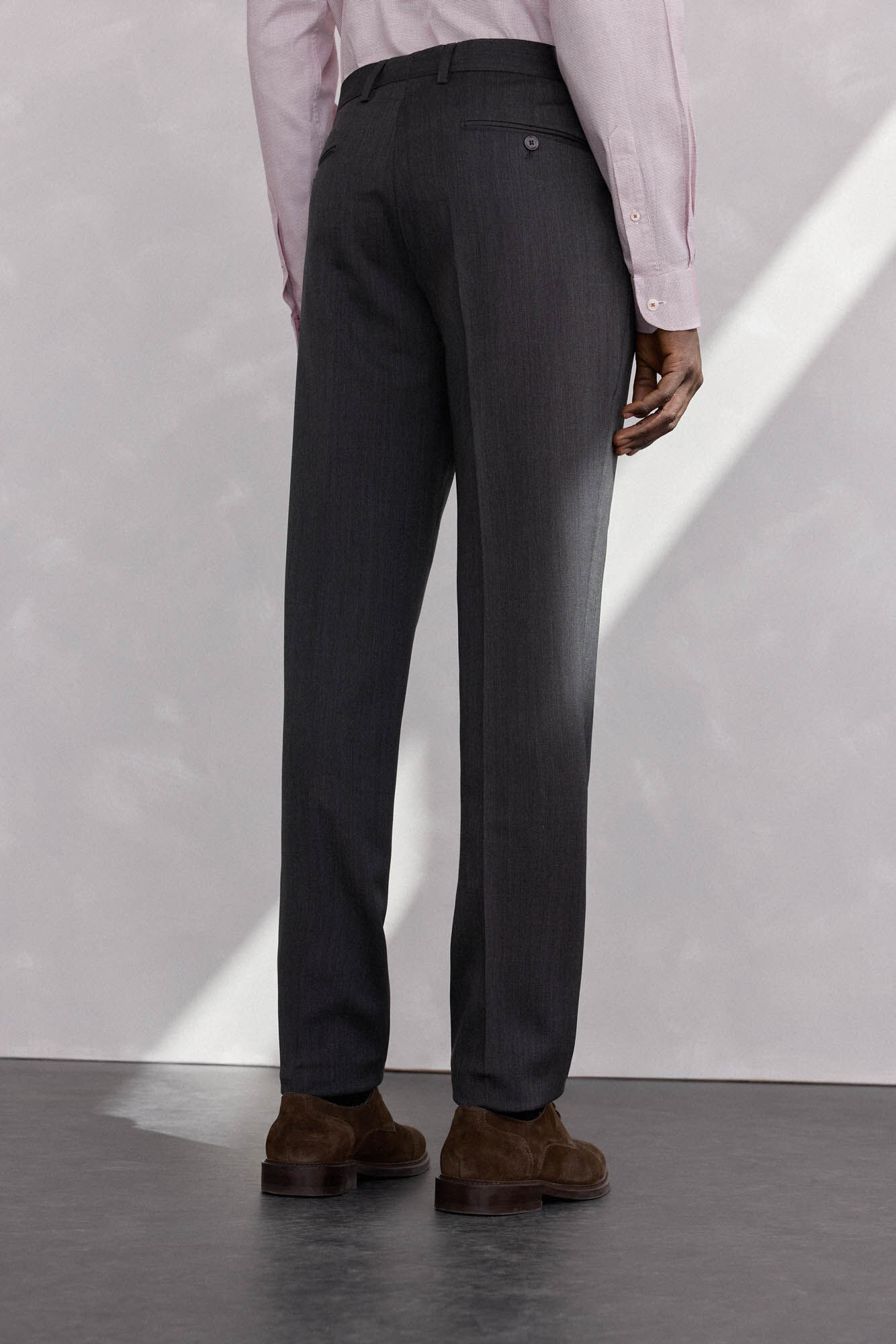 Pedro del Hierro Grey bi-stretch slim fit structured trousers Grey