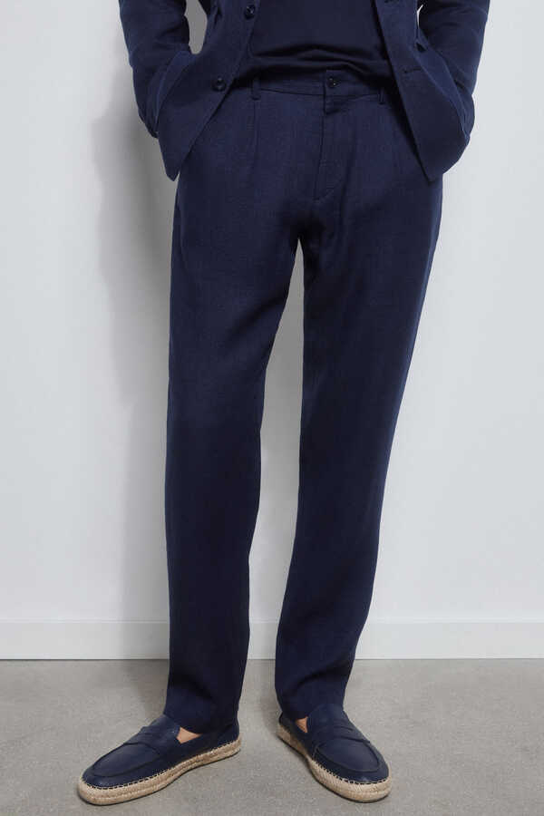 Pantalón Chino De Hombre Azul Lavado, Regular Fit