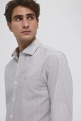 Pedro del Hierro Camisa rayas wrinkle free Gris