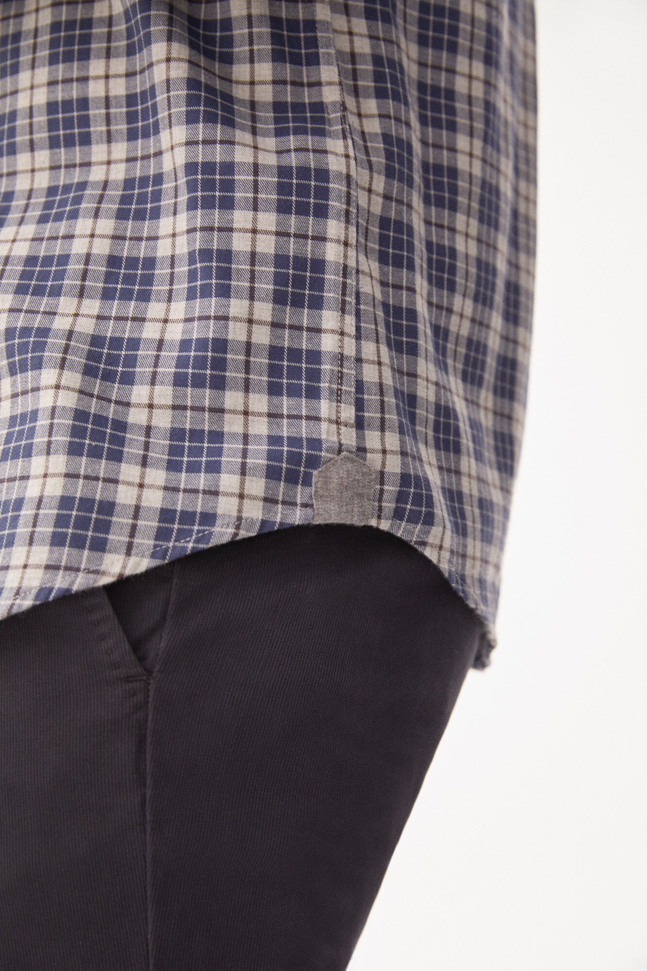 Pedro del Hierro Checked Tencel Modal shirt Blue