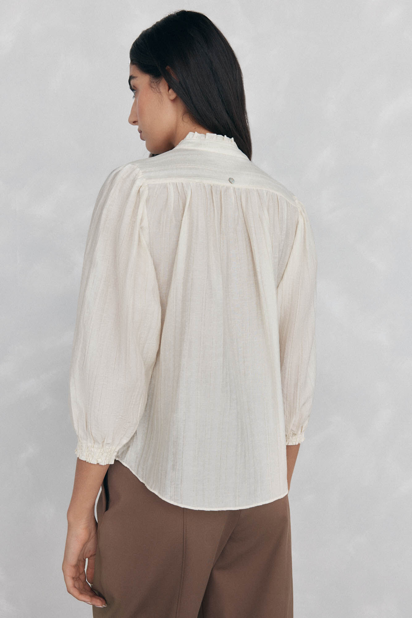 Pedro del Hierro Blusa lisa e solta Beige