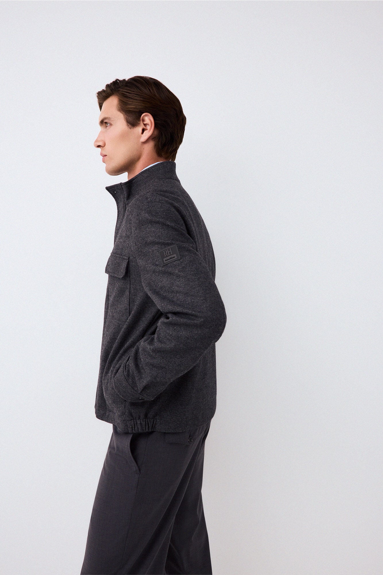 Pedro del Hierro Wool blend knit jacket Grey