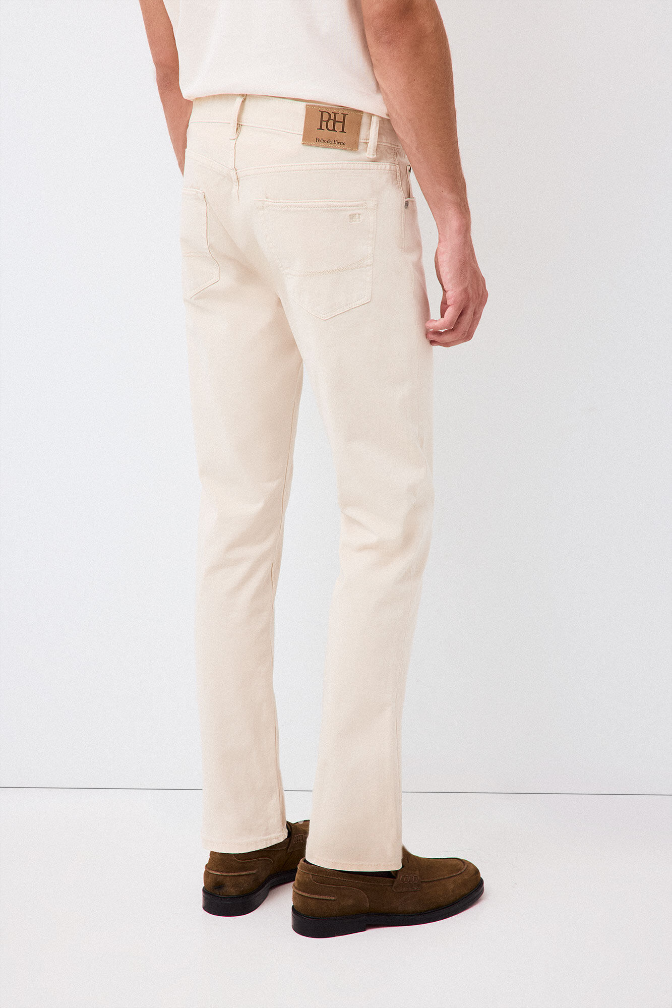 Pedro del Hierro Colour slim fit 5 pocket trousers Beige
