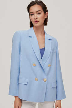 Pedro del Hierro Sailor buttons double-breasted blazer Turquoise