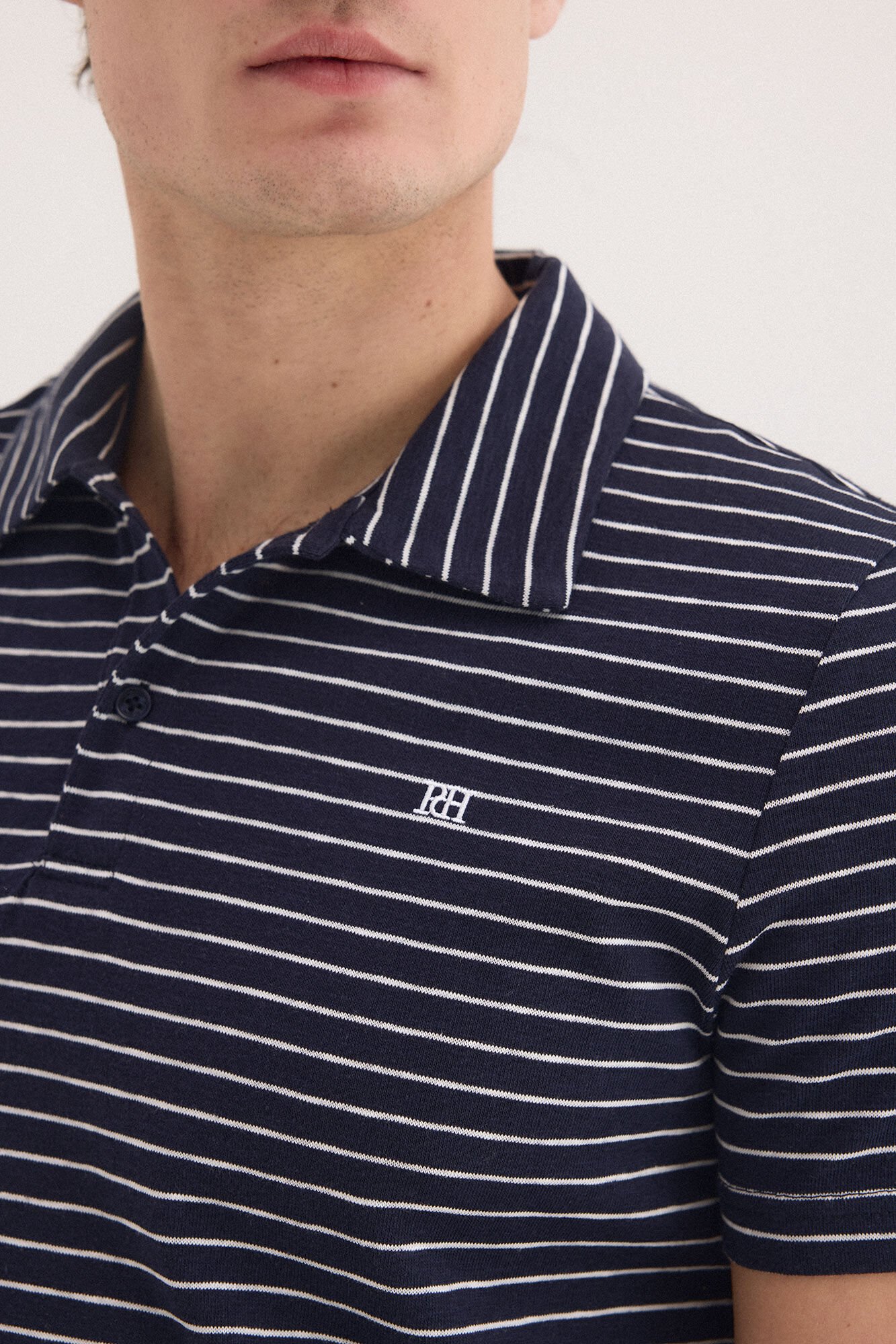 Pedro del Hierro Striped polo shirt Blue