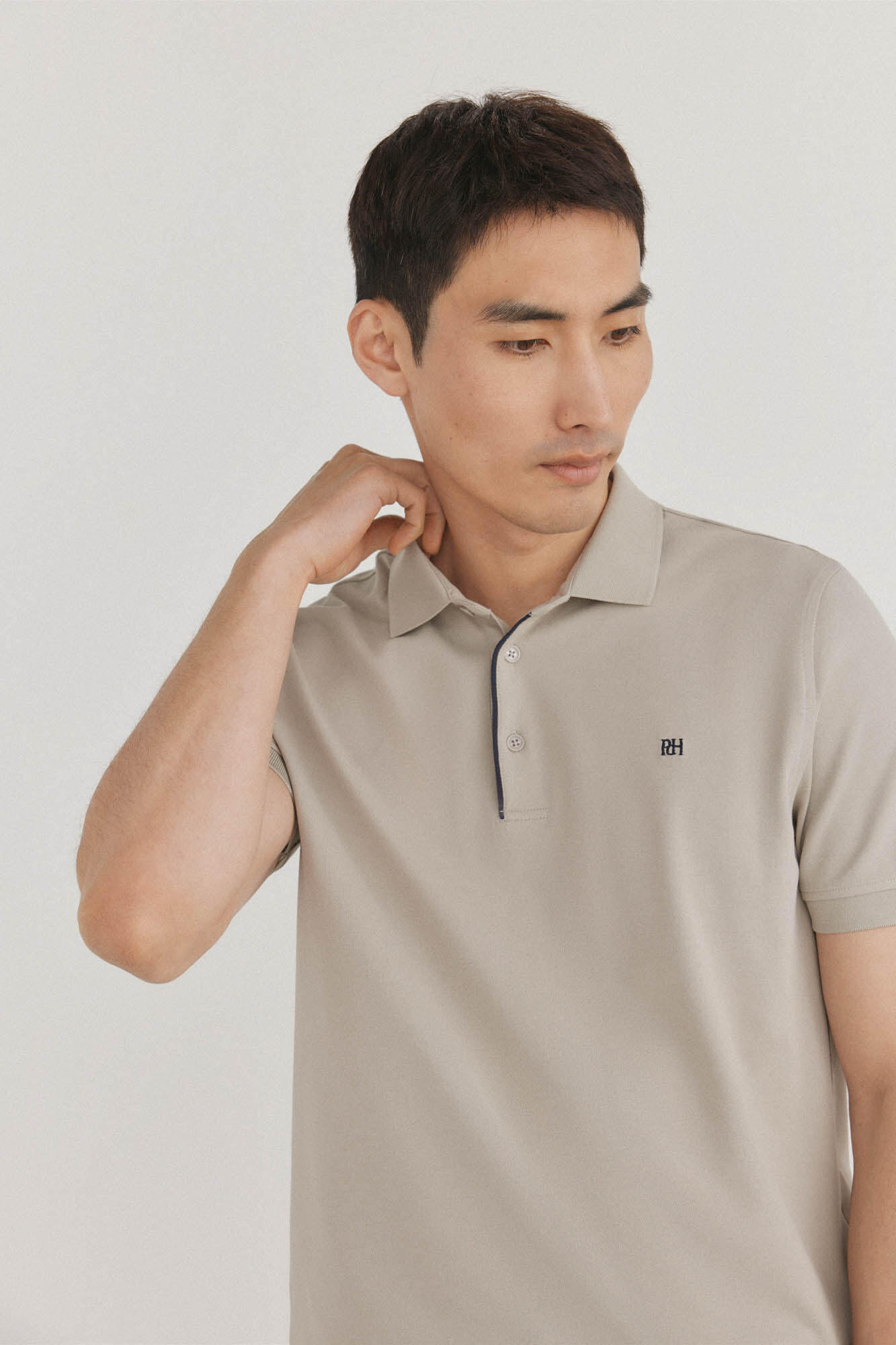 Pedro del Hierro Polo with contrasting cuffs Green