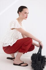 Pedro del Hierro Textured V-neck T-shirt White