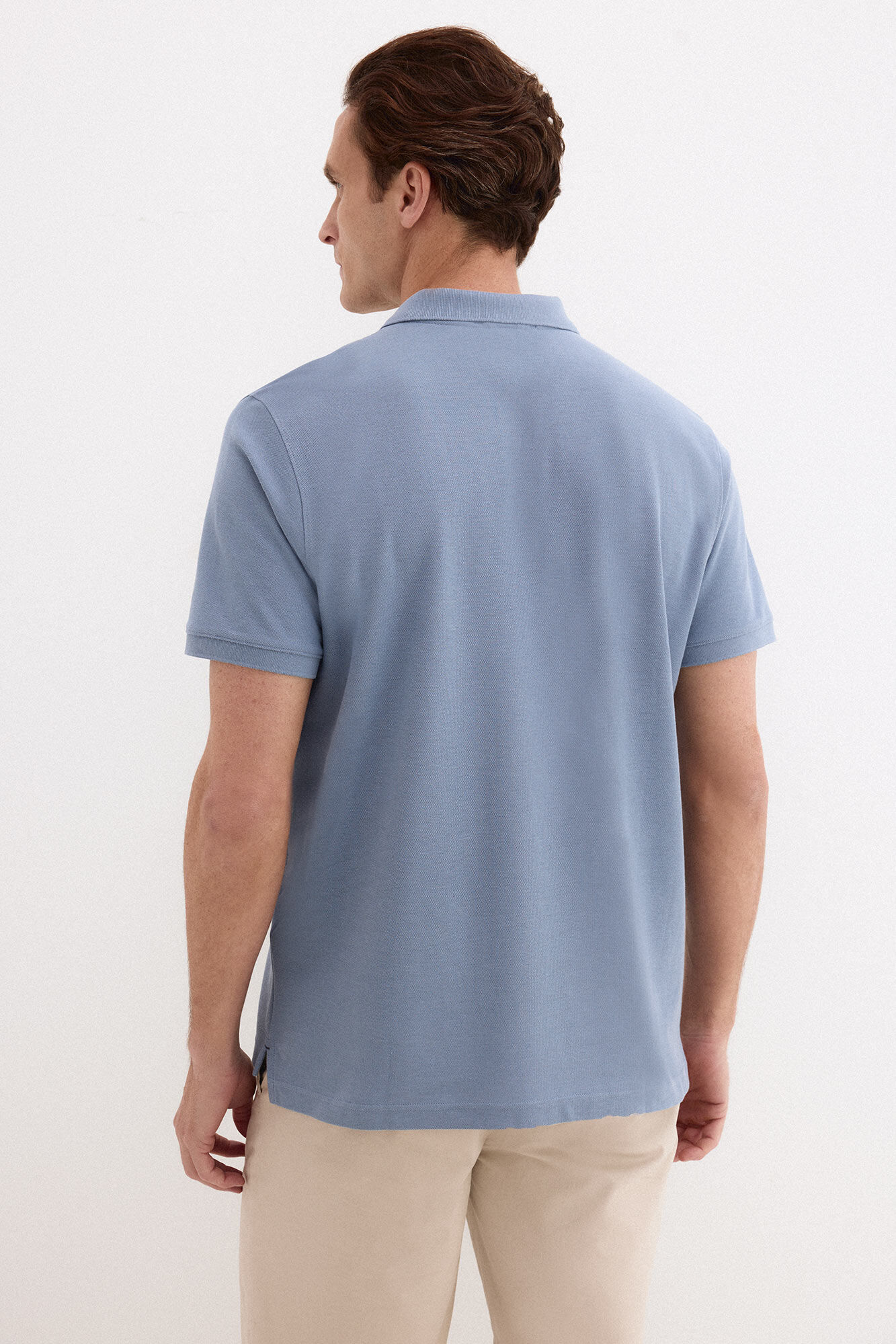 Pedro del Hierro Piqu&eacute; basic polo shirt Blue