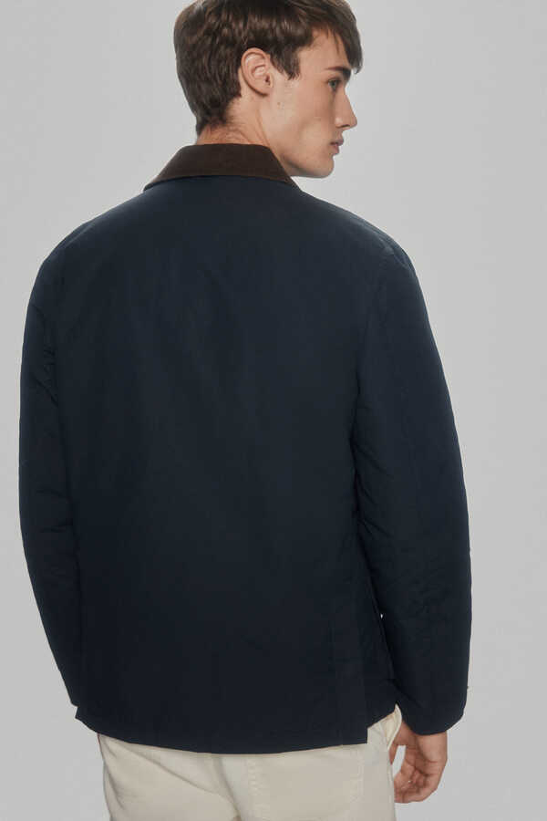 Pedro del Hierro Corduroy collar jacket Blue