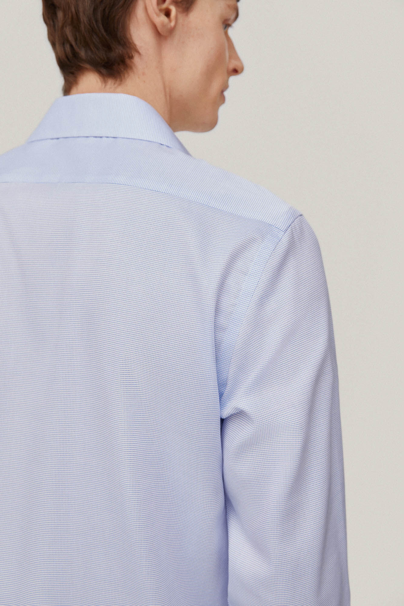 Pedro del Hierro Camisa para bot&otilde;es de punho estrutura lisa non-iron + antimanchas Azul