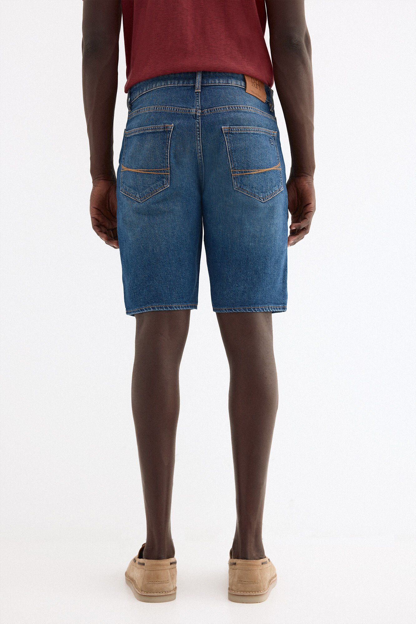 Pedro del Hierro Denim regular Bermuda shorts Blue