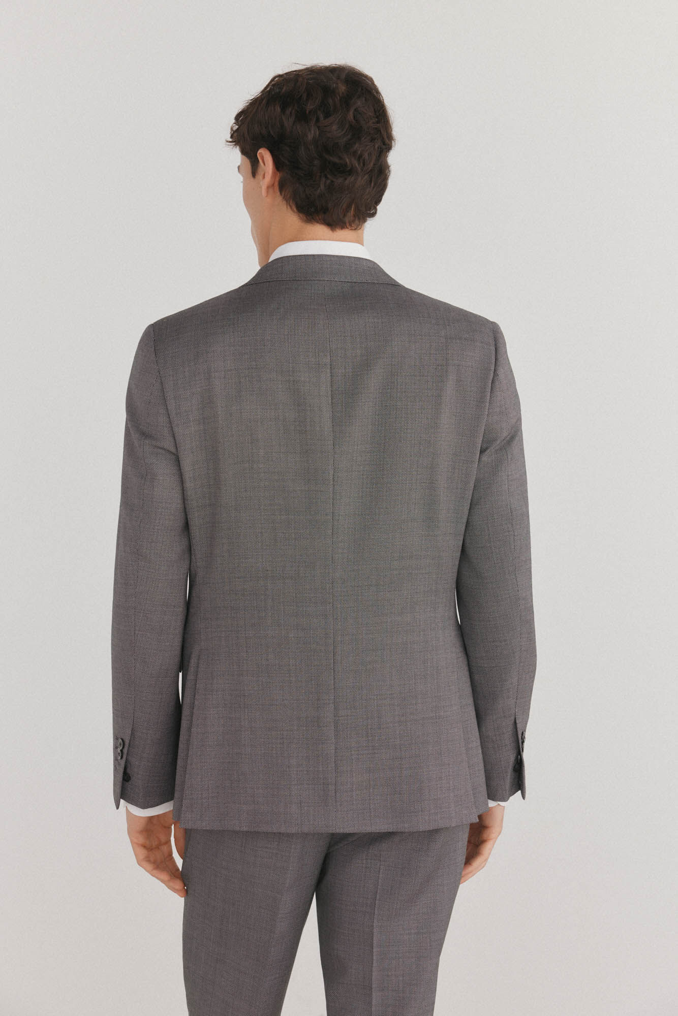 Pedro del Hierro Slim fit bi-stretch bird's eye blazer Grey