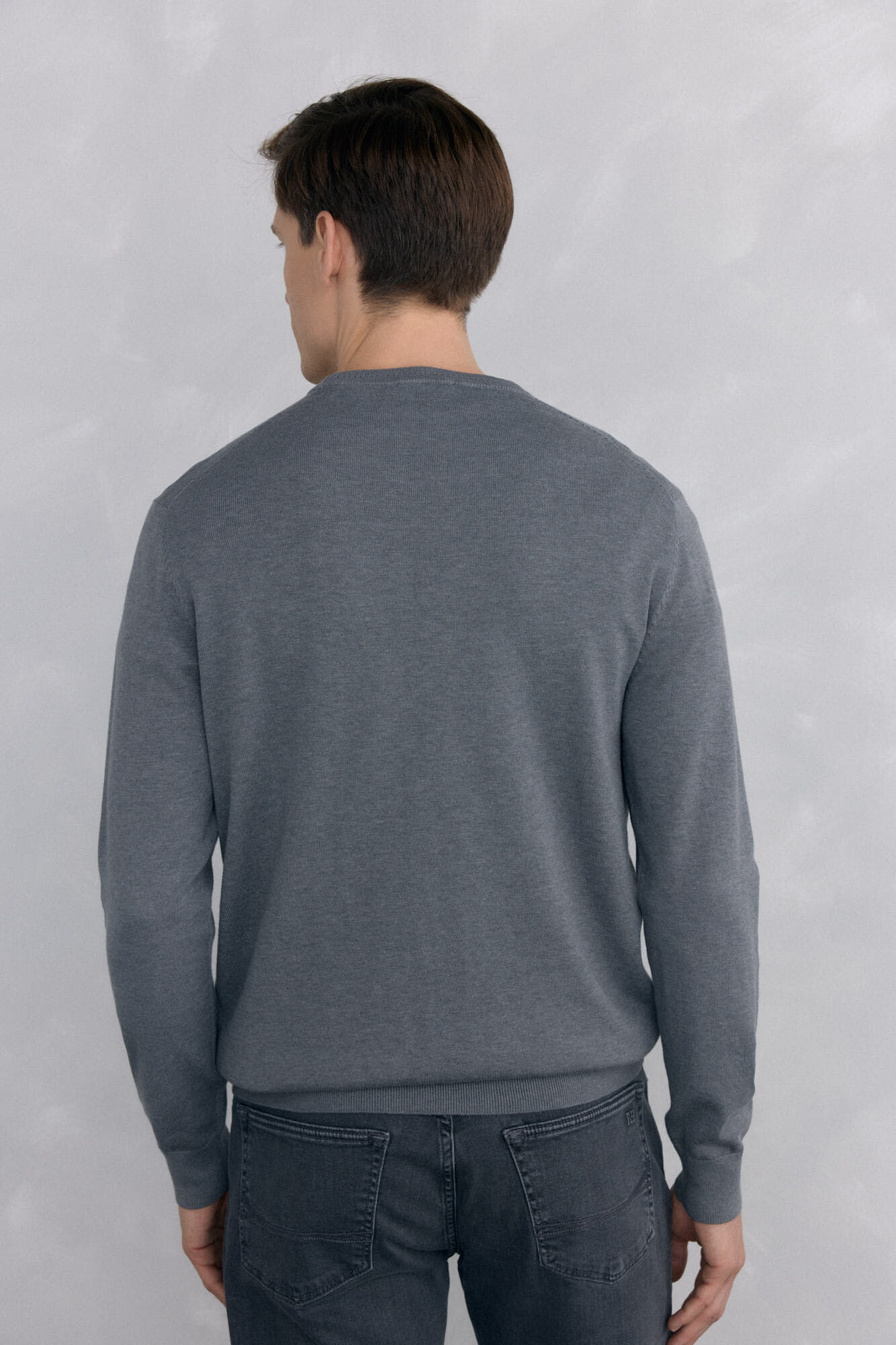Pedro del Hierro Premium cotton jersey-knit crew neck jumper Grey