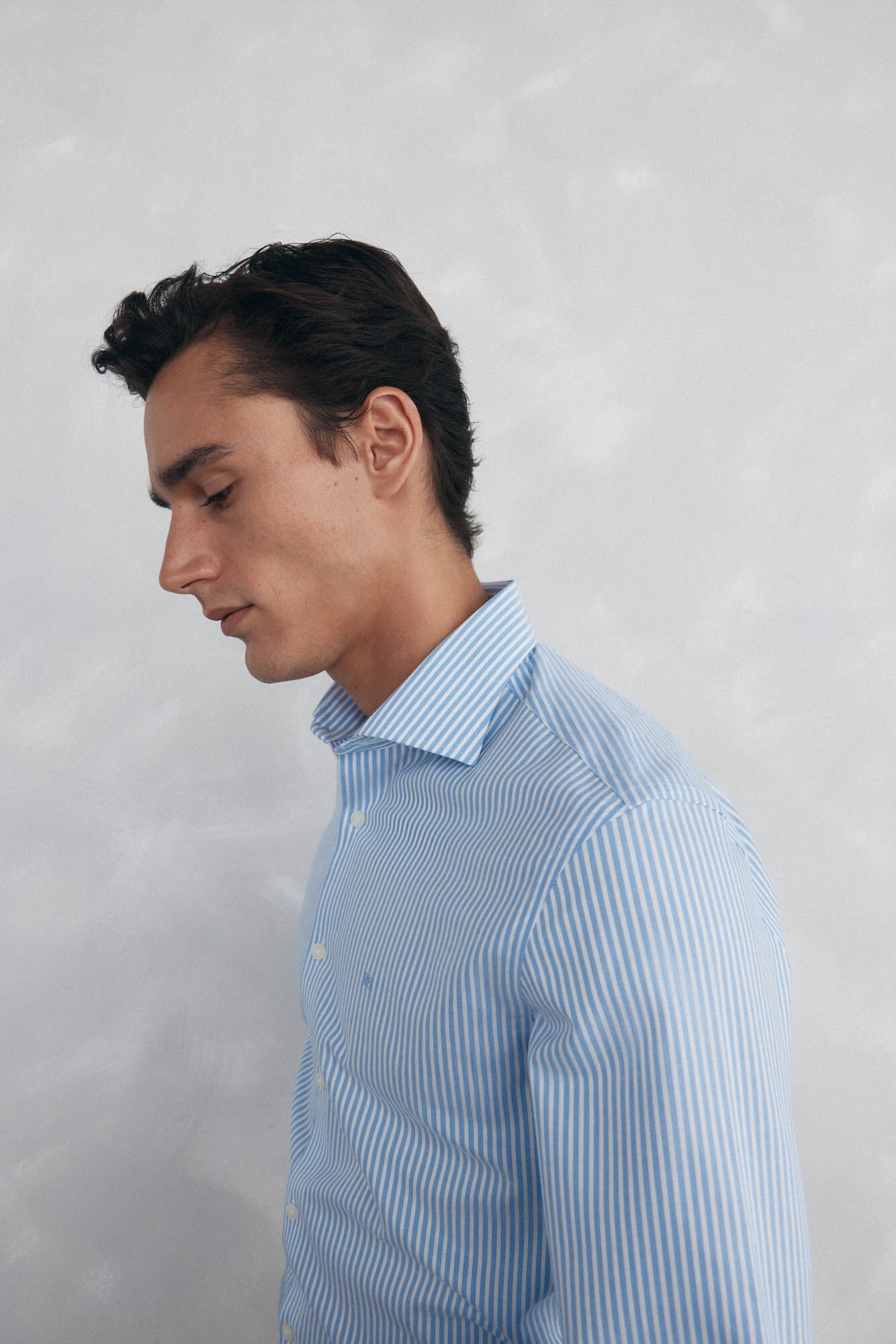 Pedro del Hierro Striped dress shirt, non-iron + anti-stain Blue