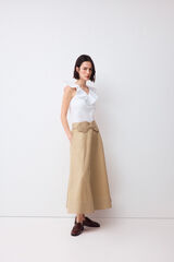 Pedro del Hierro Top com folhos em popelina Branco