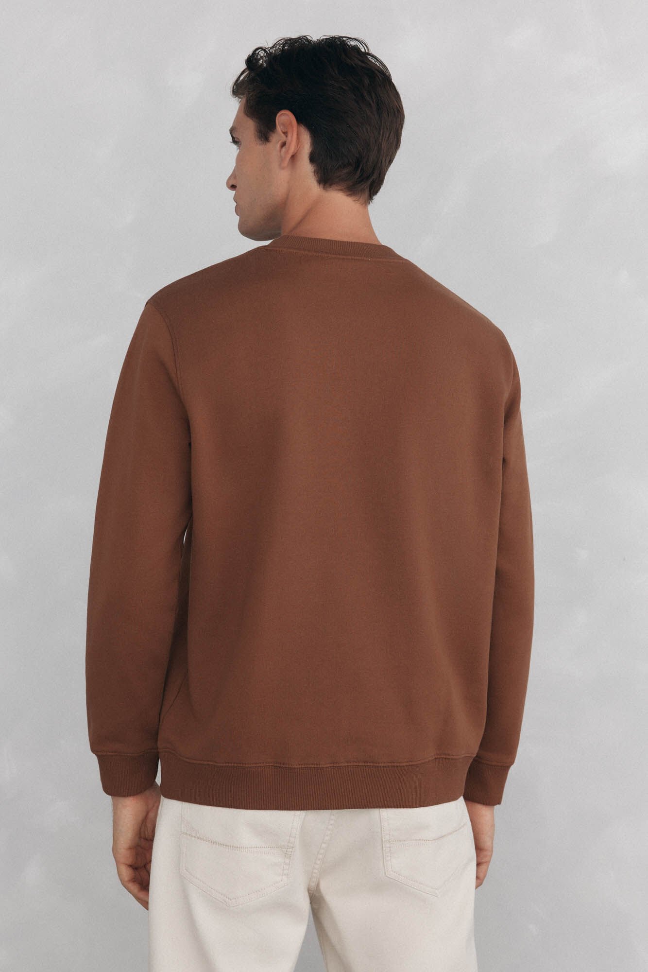 Pedro del Hierro Big logo crew neck sweatshirt Brown