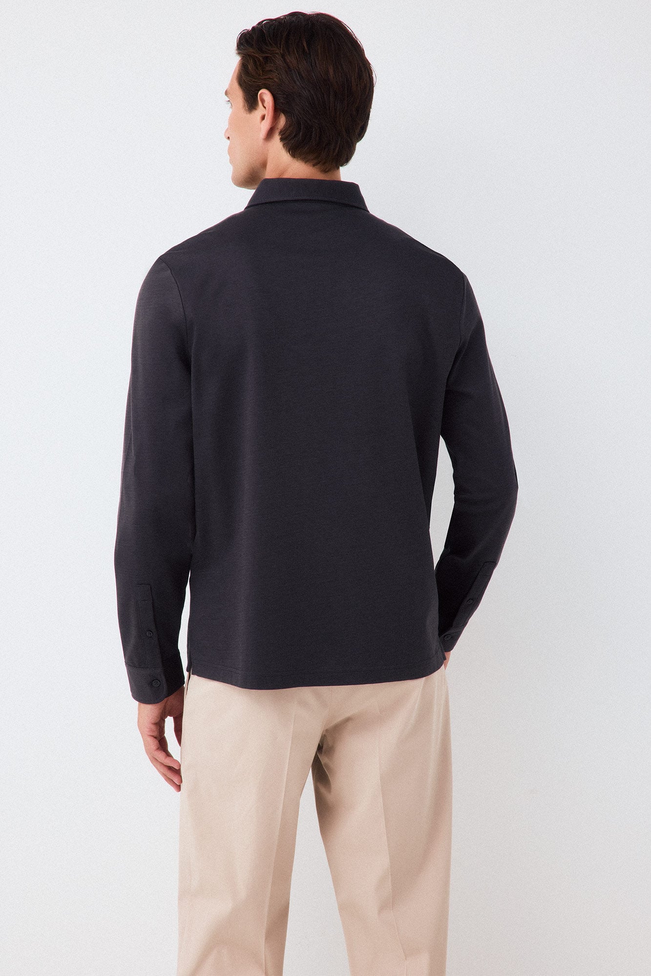 Pedro del Hierro Polo de estrutura manga comprida Cizento