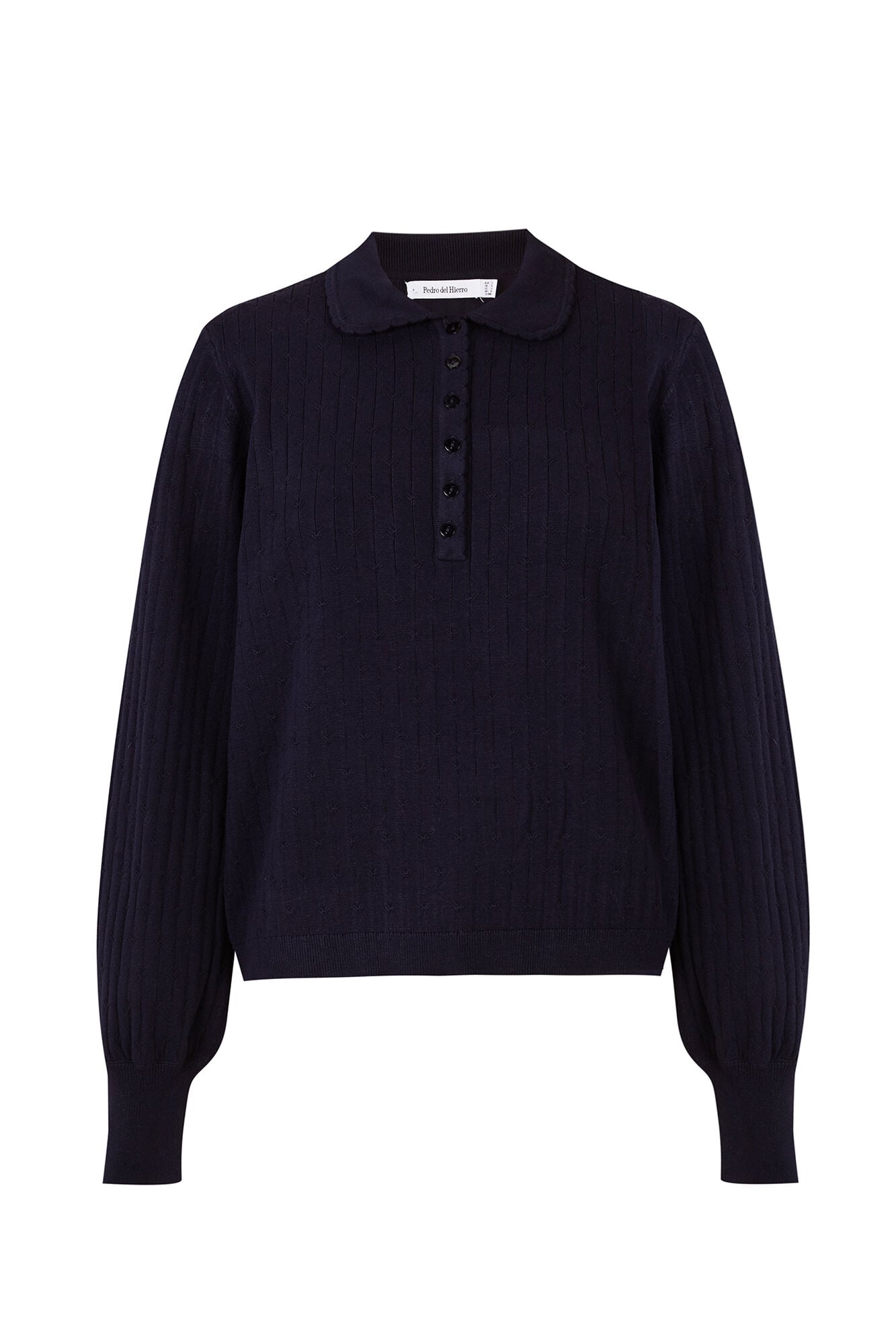 Pedro del Hierro Jersey cuello polo estructura fantas&iacute;a Azul