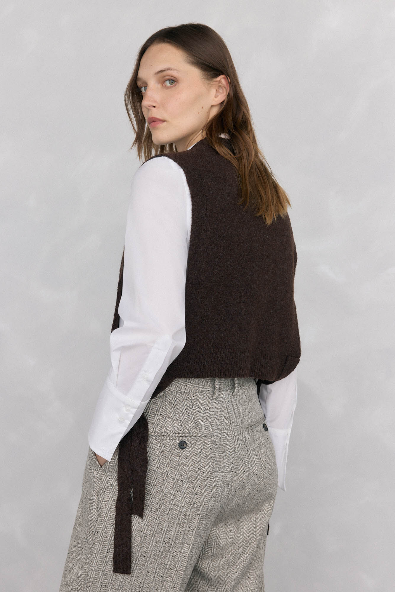 Pedro del Hierro Colete de malha Marrom