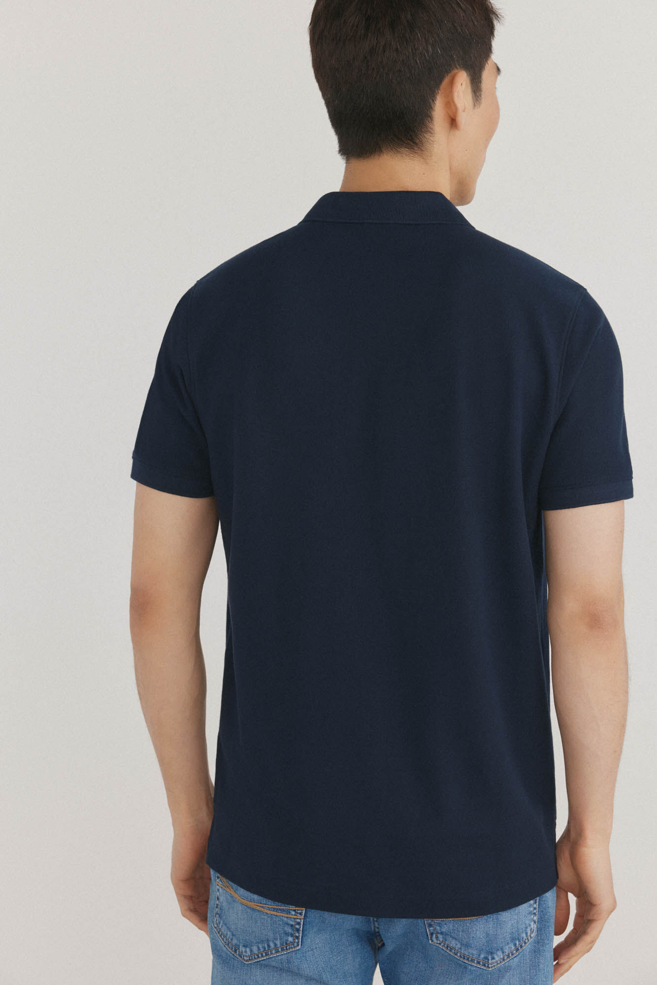 Pedro del Hierro Basic regular piqu&eacute; polo shirt Blue