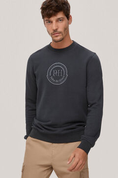 Pedro del Hierro Embroidered logo sweatshirt Grey