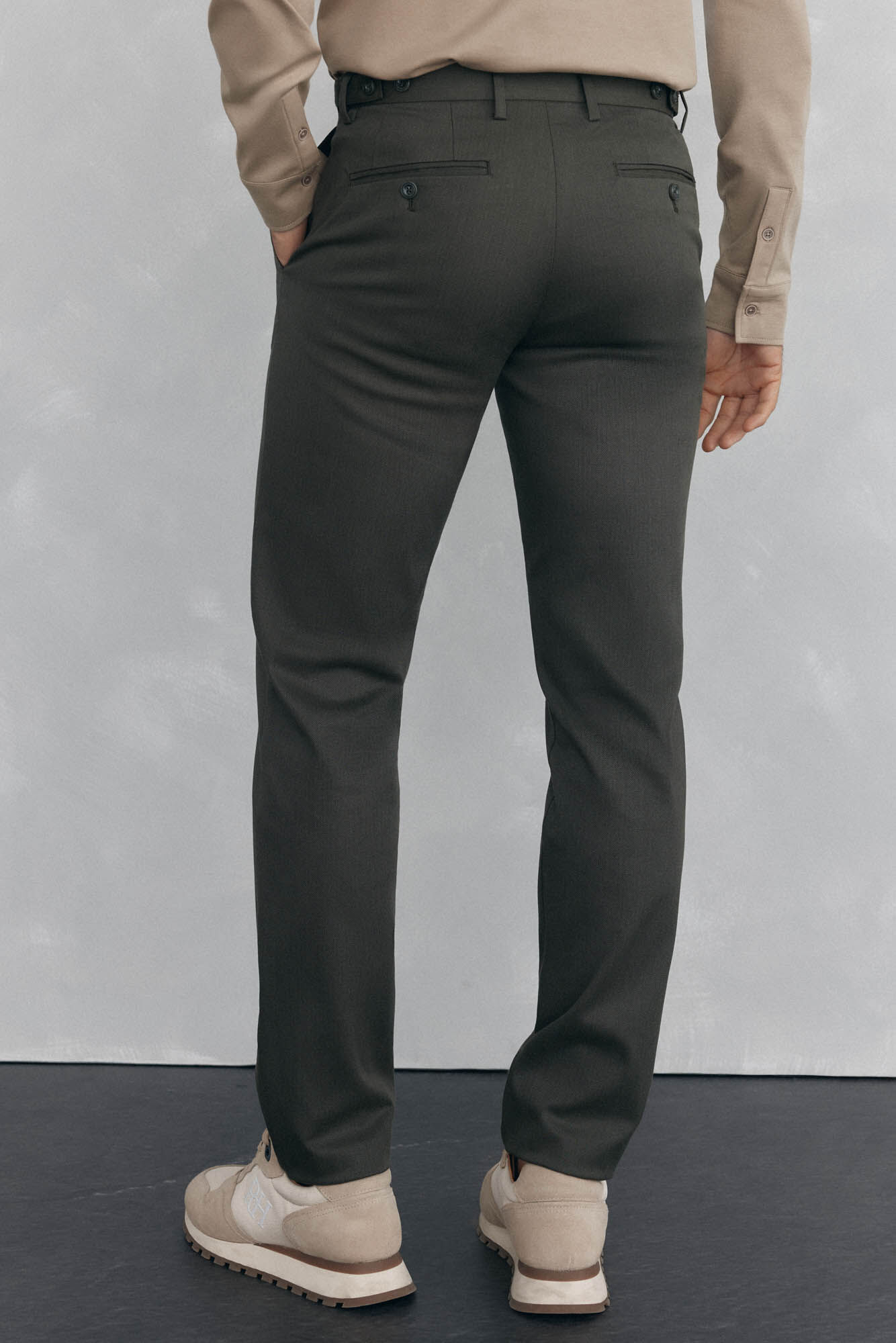 Pedro del Hierro Slim-fit print chinos pants Green