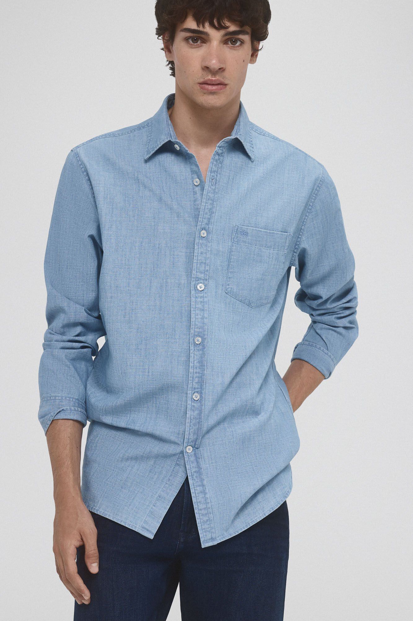 Pedro del Hierro Camisa vaquera indigo Azul