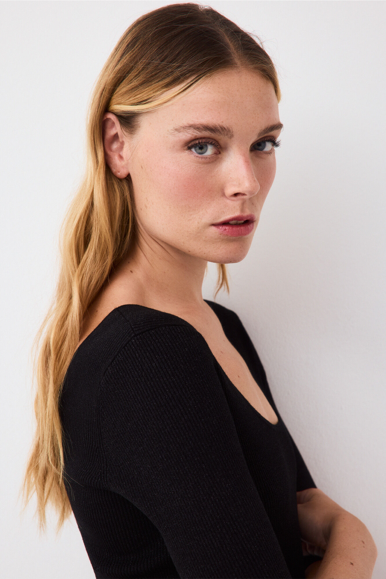 Pedro del Hierro Fringed knit dress Black