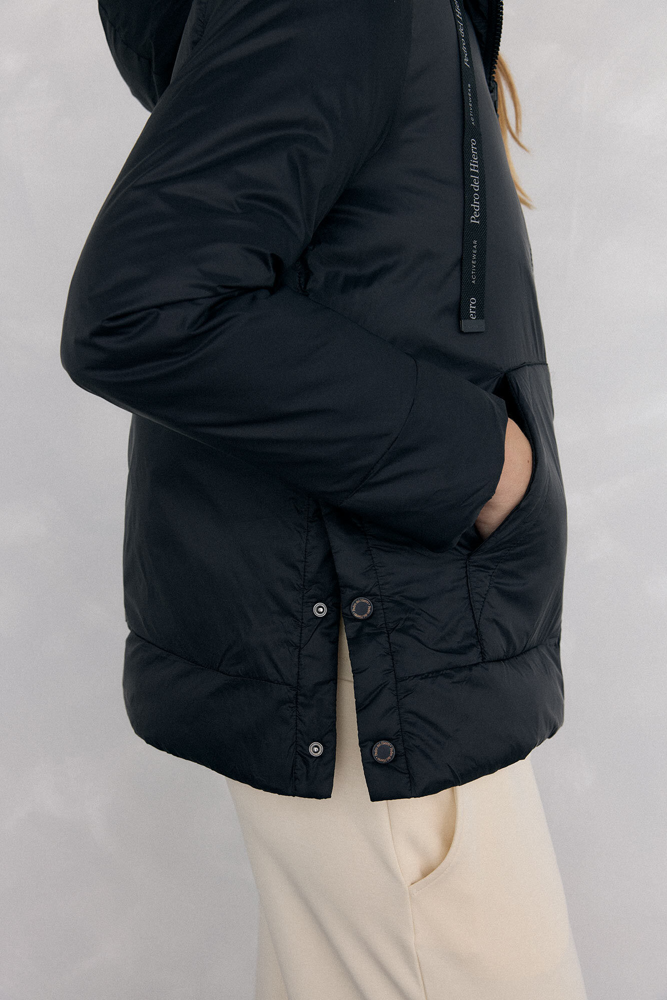 Pedro del Hierro Reversible hooded parka Black