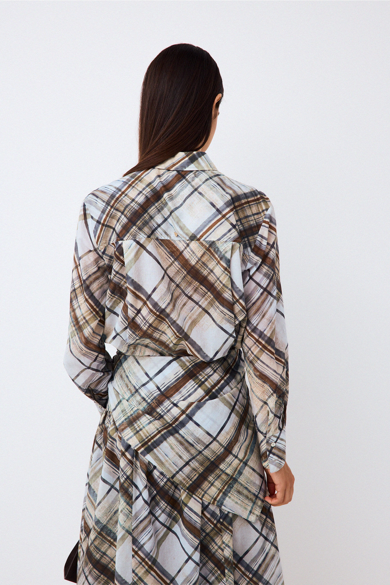 Pedro del Hierro Printed plaid shirt Blue
